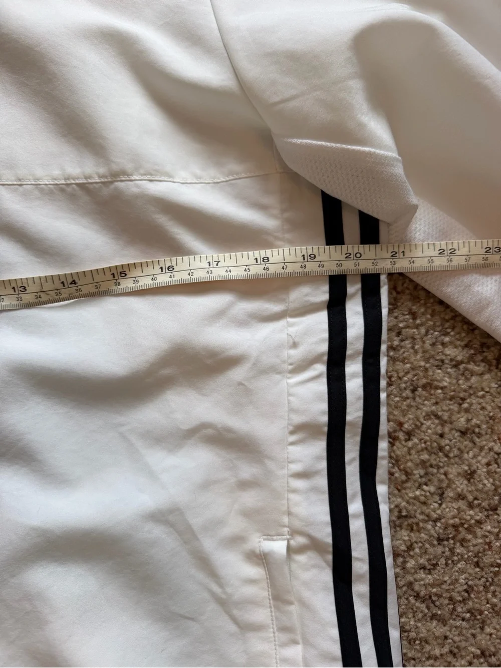 adidas White Team Sports Track Jacket with Black Accents